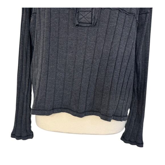 WE THE FREE PEOPLE In The Mix Henley Top Boxy Oversized Ribbed Slouchy Size M - Picture 4 of 10